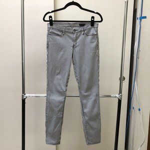 Club Monaco Black and White Striped Skinny Pants